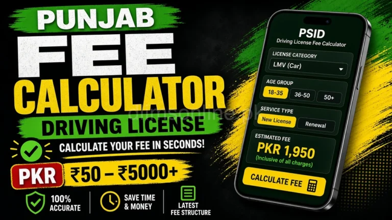 Driving License 5 Years Fee Punjab 2026: How Multi-Year Pricing Works 1 Driving license fee calculator Punjab 2026 viral thumbnail