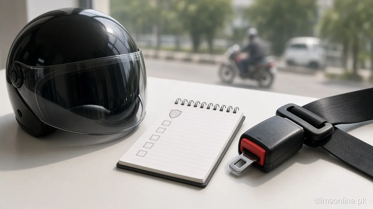 Helmet and Seatbelt Fines Punjab 2026 | PKR Amounts 1 Helmet and seatbelt with fine awareness checklist for Punjab drivers