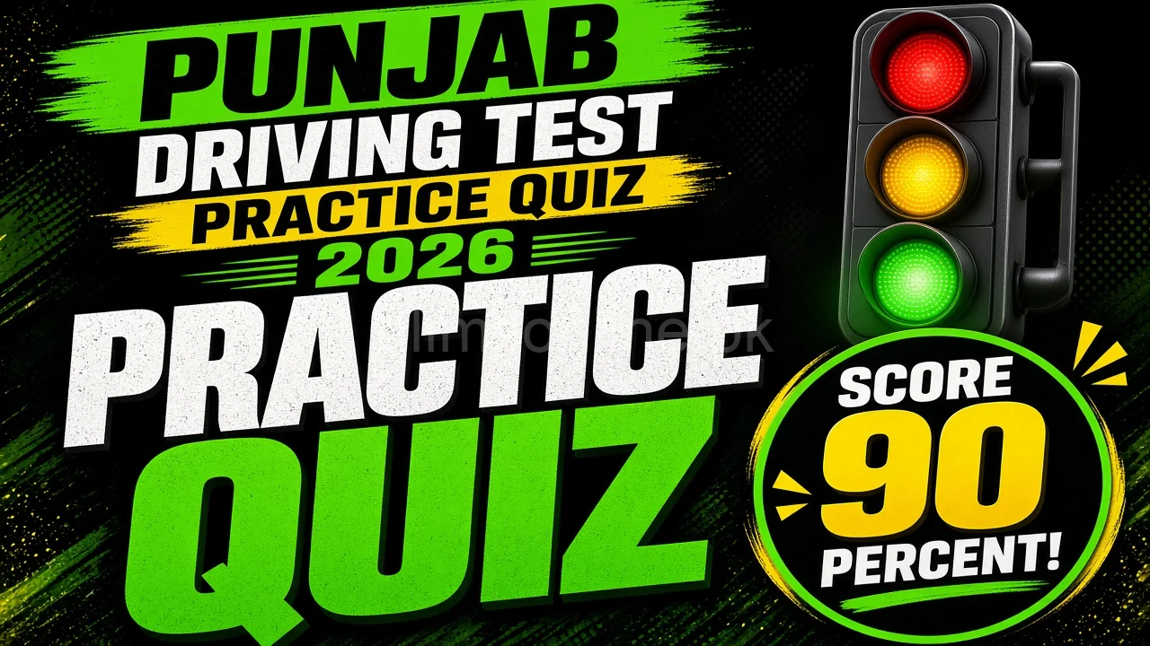 Punjab Driving Test Practice Quiz 2026 2 Driving Test Practice Quiz Viral Thumbnail